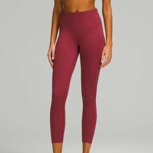 NWT Lululemon Fast and Free High-Rise Tight 25" *Brushed Nulux - Mulled Wine
